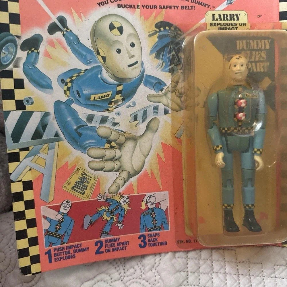 Vintage 1991 Tyco The Crash Test Dummies LARRY Action Figure - New On Card